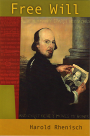 The cover features a painting of Shakespeare by Australian artist John Hagan, reconstructed from Shakespeare's skull. For illustrated details on the process of reconstruction, check out John Hagan's site. 