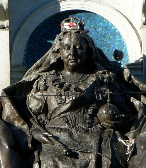 Queen Victoria with soccer flag